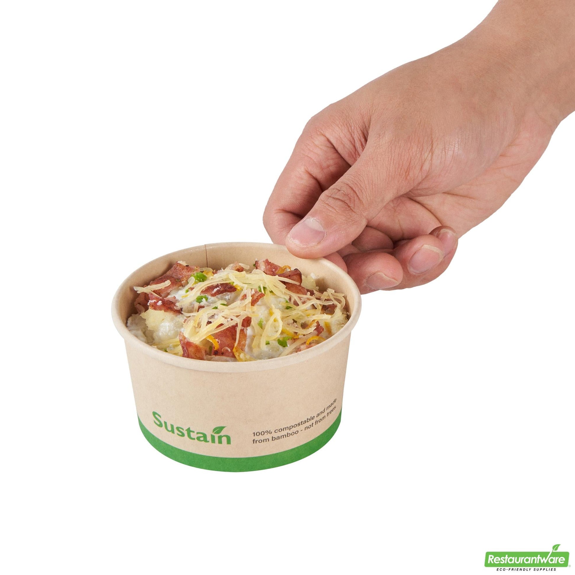 Wholesale Restaurantware 8 Oz Round Bamboo Paper to Go Cup - with Pla Lining, Compostable- Bulk