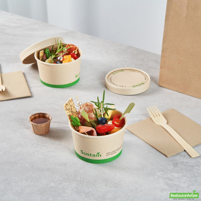 Restaurantware 12 Oz Round Bamboo Paper to Go Cup - with Pla Lining, Compostable