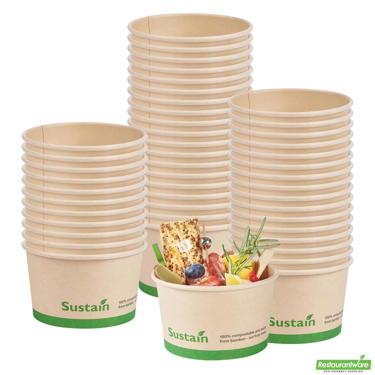 Restaurantware 12 Oz Round Bamboo Paper to Go Cup - with Pla Lining, Compostable