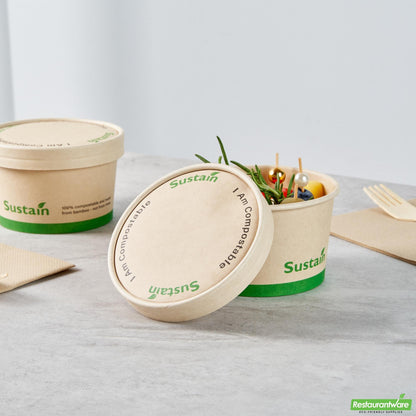 Wholesale Restaurantware Round Bamboo Paper to Go Cup Lid - with Pla Lining, Fits 12 Oz- Bulk