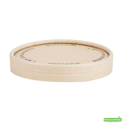 Wholesale Restaurantware Round Bamboo Paper to Go Cup Lid - with Pla Lining, Fits 8 Oz- Bulk