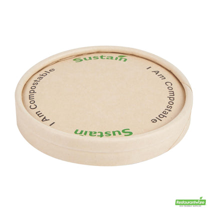 Wholesale Restaurantware Round Bamboo Paper to Go Cup Lid - with Pla Lining, Fits 8 Oz- Bulk