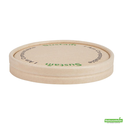 Wholesale Restaurantware Round Bamboo Paper to Go Cup Lid - with Pla Lining, Fits 5 Oz- Bulk