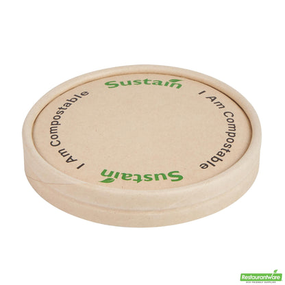 Wholesale Restaurantware Round Bamboo Paper to Go Cup Lid - with Pla Lining, Fits 5 Oz- Bulk