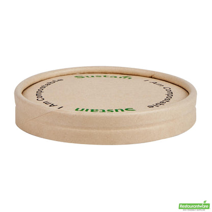 Wholesale Restaurantware Round Bamboo Paper to Go Cup Lid - with Pla Lining, Fits 3 and 4 Oz- Bulk