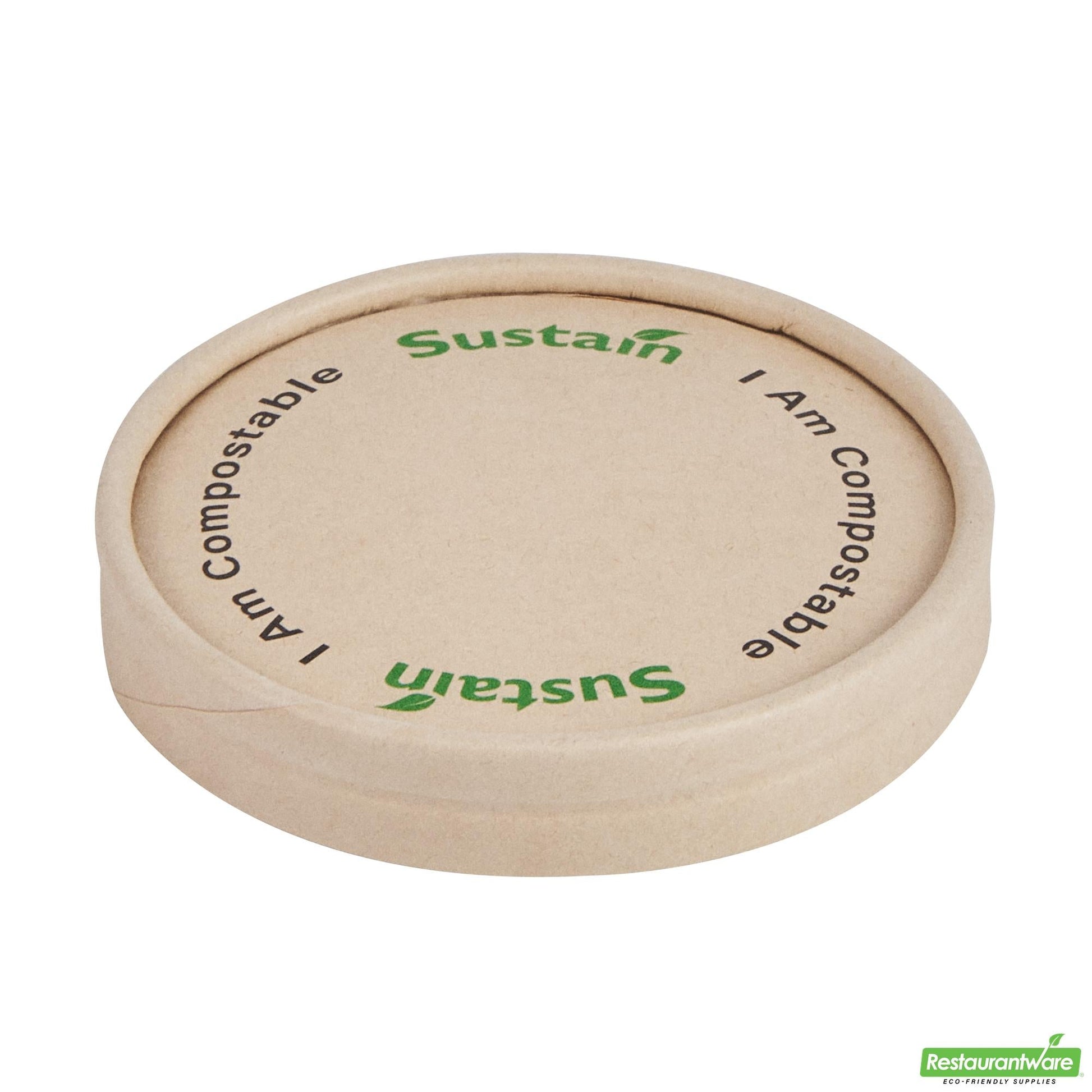Wholesale Restaurantware Round Bamboo Paper to Go Cup Lid - with Pla Lining, Fits 3 and 4 Oz- Bulk