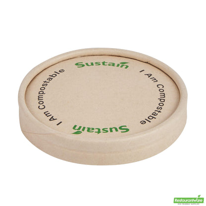 Wholesale Restaurantware Round Bamboo Paper to Go Cup Lid - with Pla Lining, Fits 3 and 4 Oz- Bulk