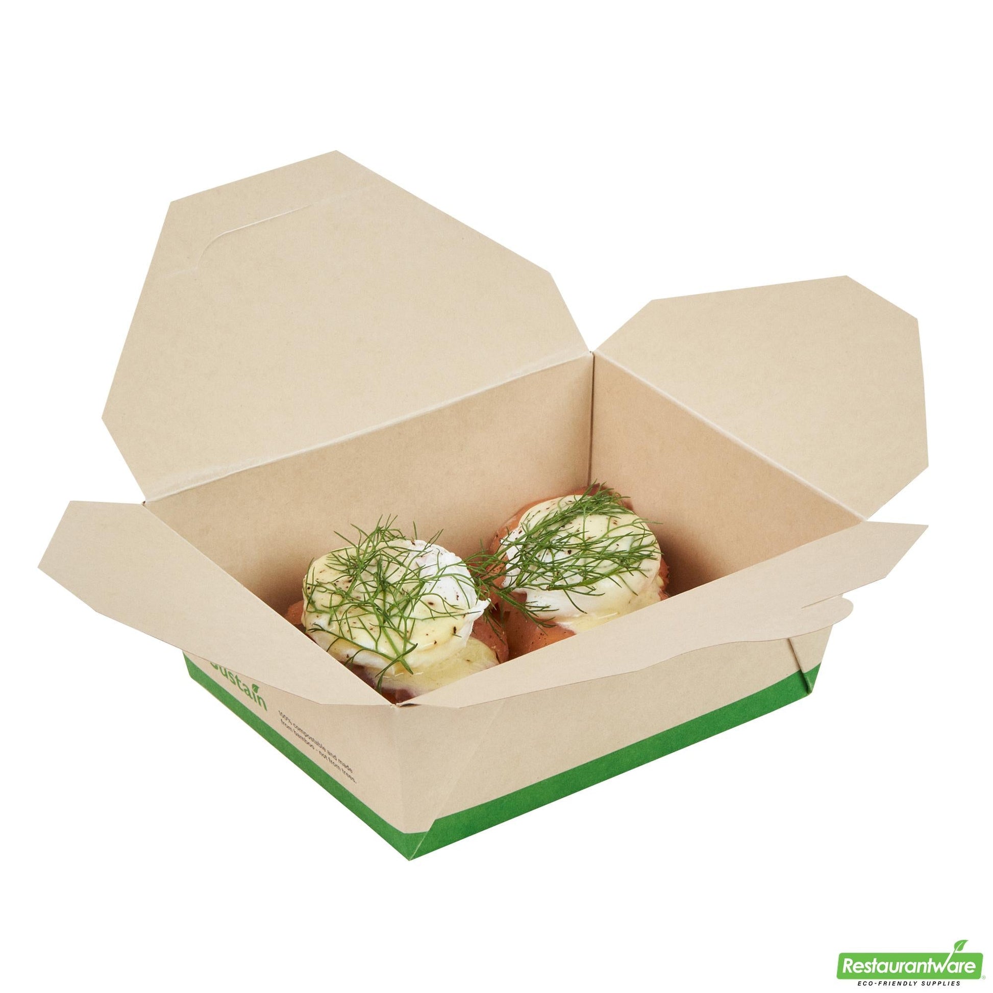 Wholesale Restaurantware 45 Oz Rectangle Bamboo Paper #8 Bio Box Take Out Container- Bulk