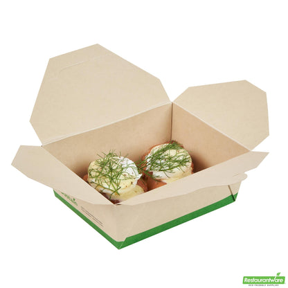Wholesale Restaurantware 45 Oz Rectangle Bamboo Paper #8 Bio Box Take Out Container- Bulk