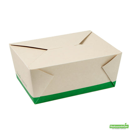 Restaurantware 98 Oz Rectangle Bamboo Paper #4 Bio Box Take Out Container