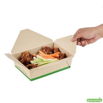 Wholesale Restaurantware 71 Oz Rectangle Bamboo Paper #3 Bio Box Take Out Container- Bulk