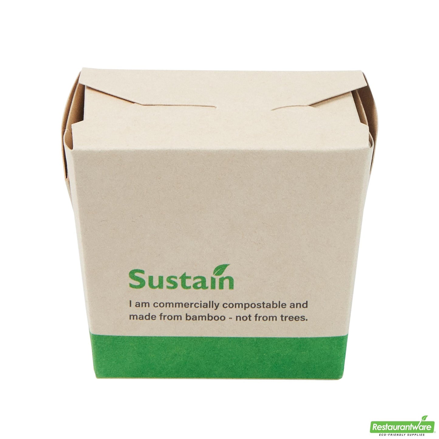 Wholesale Restaurantware 8 Oz Bamboo Paper Square Noodle Take Out Container - 2.8" X 2.2" X 2.5"- Bulk