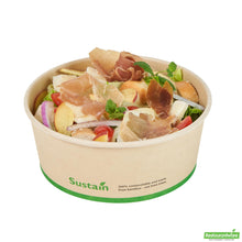Wholesale Restaurantware 25 Oz Bamboo Paper Salad Container - with Pla Lining, Compostable- Bulk