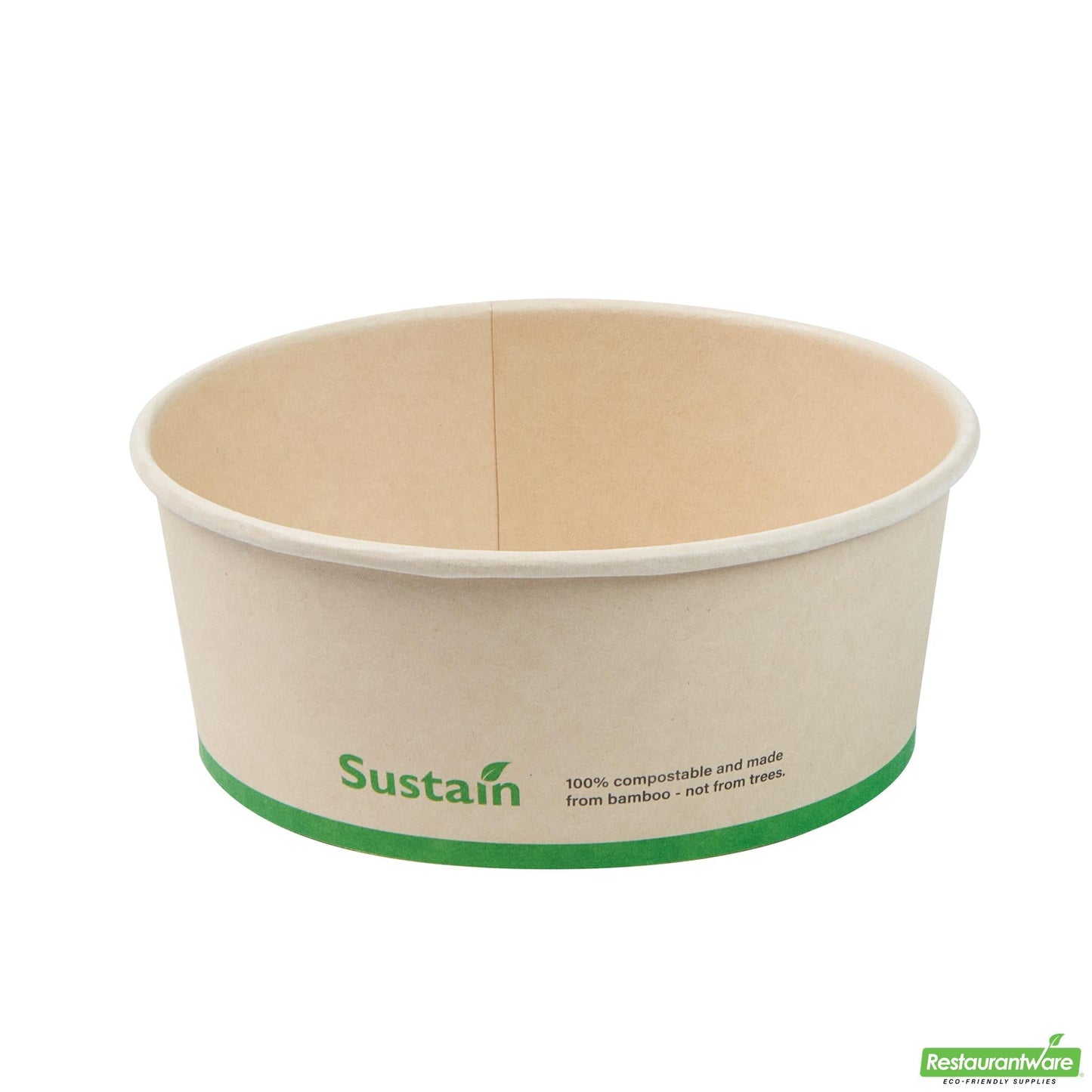 Wholesale Restaurantware 25 Oz Bamboo Paper Salad Container - with Pla Lining, Compostable- Bulk