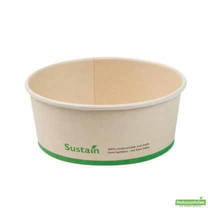 Wholesale Restaurantware 25 Oz Bamboo Paper Salad Container - with Pla Lining, Compostable- Bulk