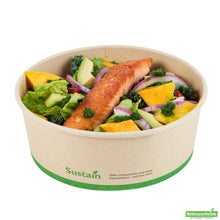 Wholesale Restaurantware 44 Oz Bamboo Paper Salad Container - with Pla Lining, Compostable- Bulk