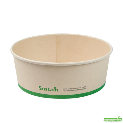 Wholesale Restaurantware 44 Oz Bamboo Paper Salad Container - with Pla Lining, Compostable- Bulk