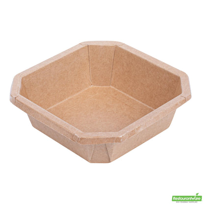 Restaurantware 22 Oz Octagonal Kraft Paper Take Out Container - Compostable