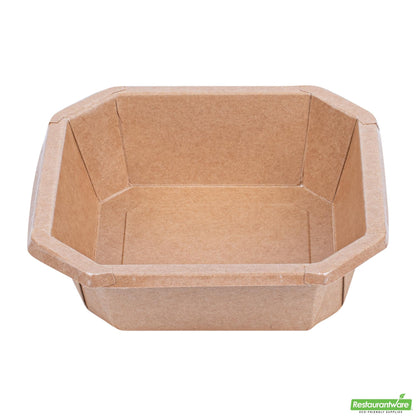 Restaurantware 22 Oz Octagonal Kraft Paper Take Out Container - Compostable