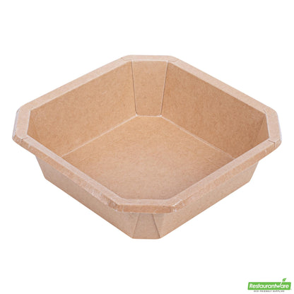 Wholesale Restaurantware 34 Oz Octagonal Kraft Paper Take Out Container - Compostable- Bulk