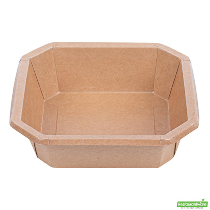 Wholesale Restaurantware 34 Oz Octagonal Kraft Paper Take Out Container - Compostable- Bulk