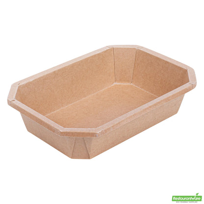 Wholesale Restaurantware Sustain 41 Oz Octagonal Kraft Paper Take Out Container - Compostable - 8 3/4" X 6" X 2"- Bulk