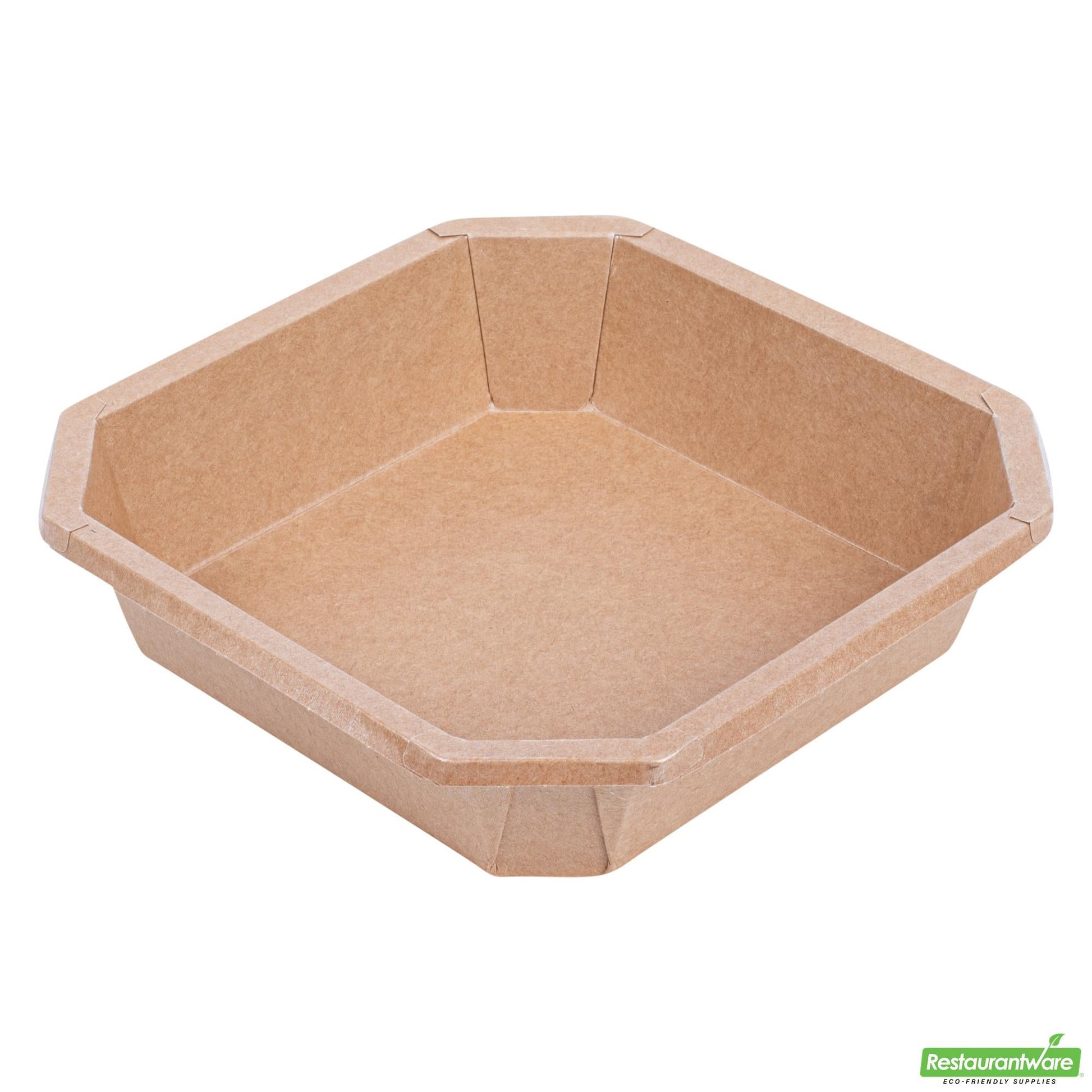 Wholesale Restaurantware Sustain 41 Oz Octagonal Kraft Paper Take Out Container - Compostable - 7 3/4" X 7 3/4" X 2"- Bulk
