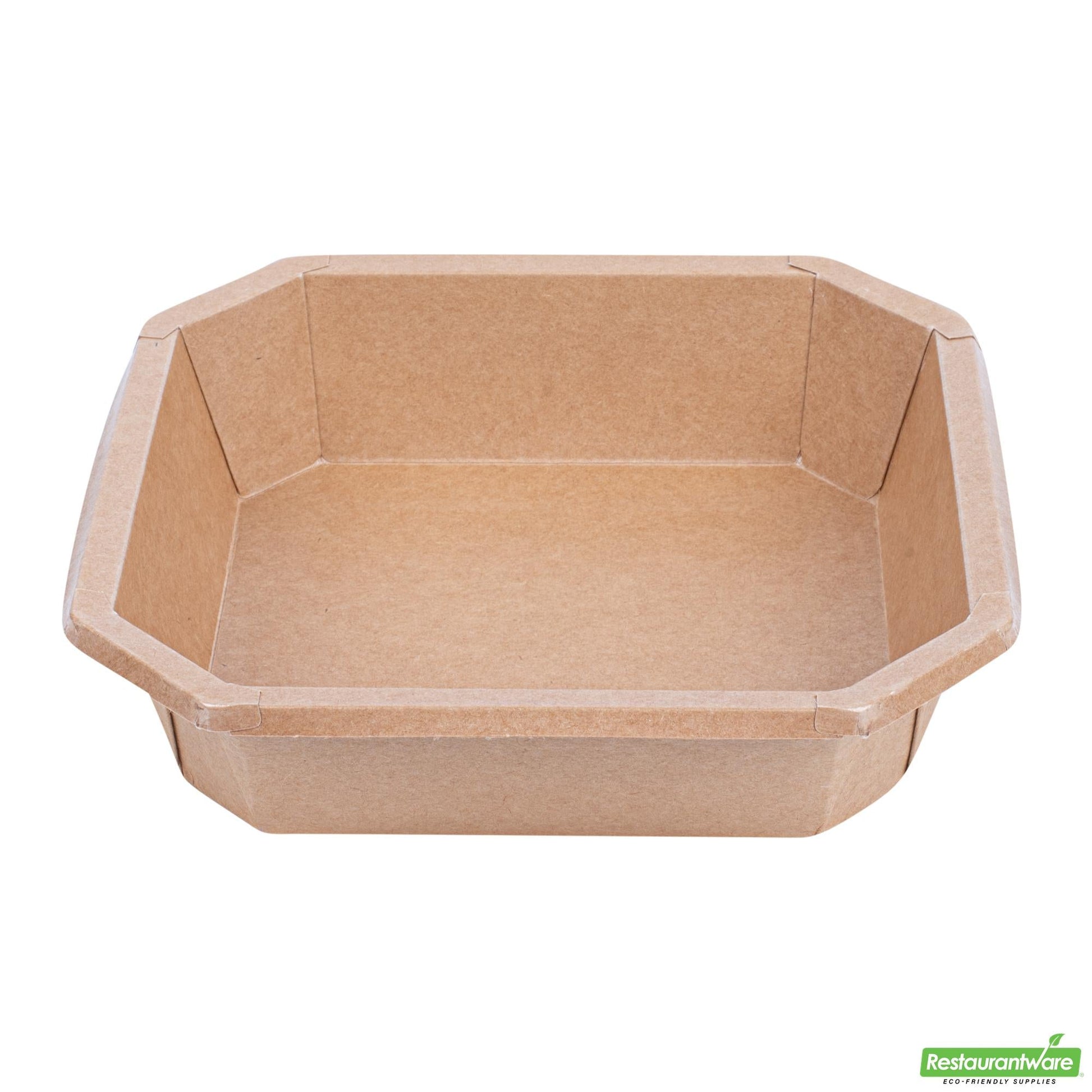Wholesale Restaurantware Sustain 41 Oz Octagonal Kraft Paper Take Out Container - Compostable - 7 3/4" X 7 3/4" X 2"- Bulk