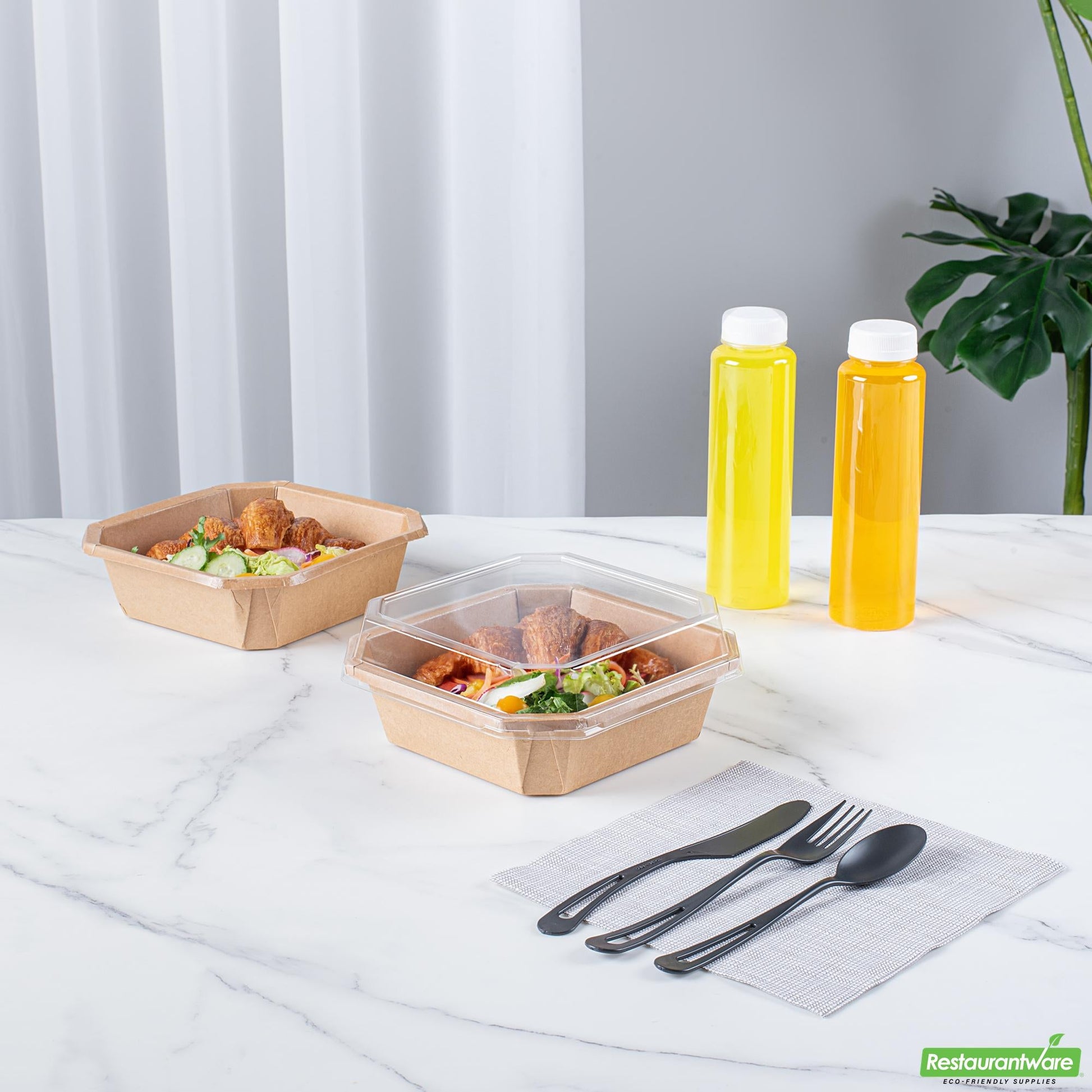 Wholesale Restaurantware Octagonal Clear Pla Plastic Dome Lid - Fits 34 Oz Container- Bulk