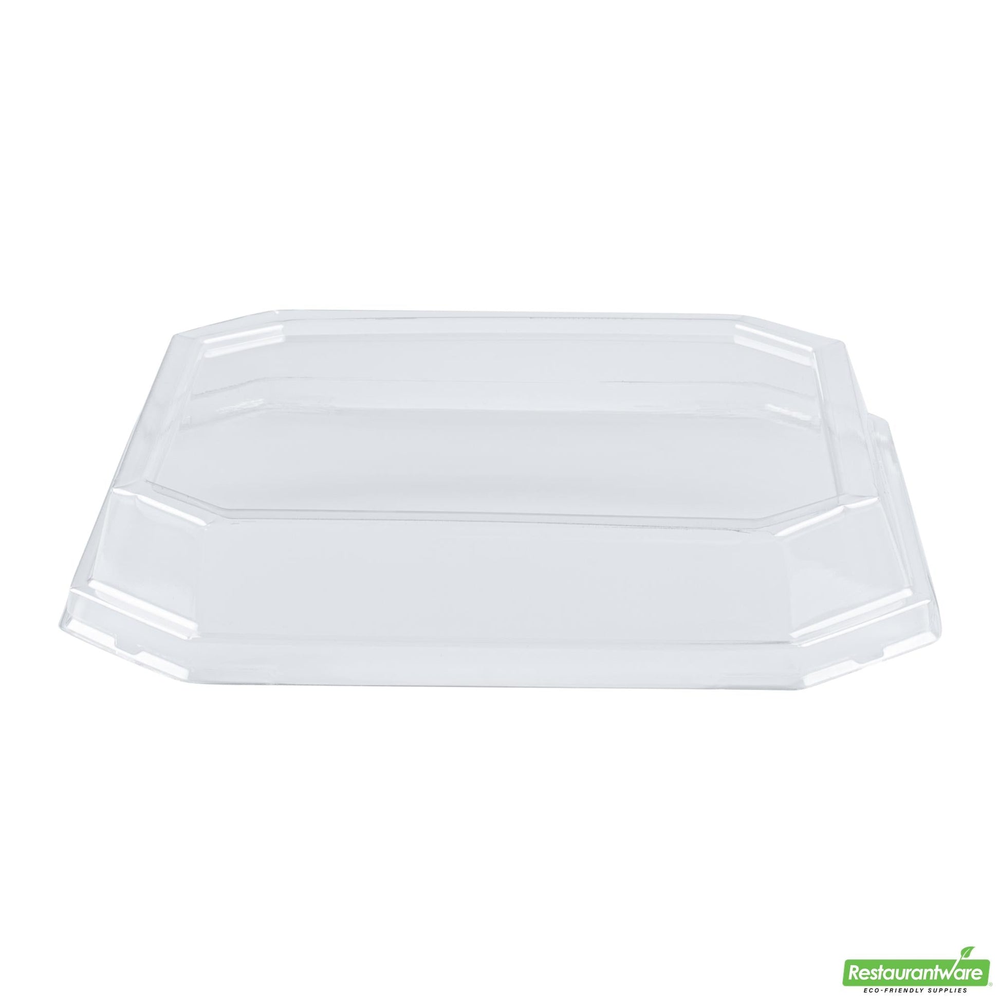 Wholesale Restaurantware Sustain Octagonal Clear Pla Plastic Dome Lid - Fits 41 Oz Container - 7 3/4" X 7 3/4" X 1 1/4"- Bulk