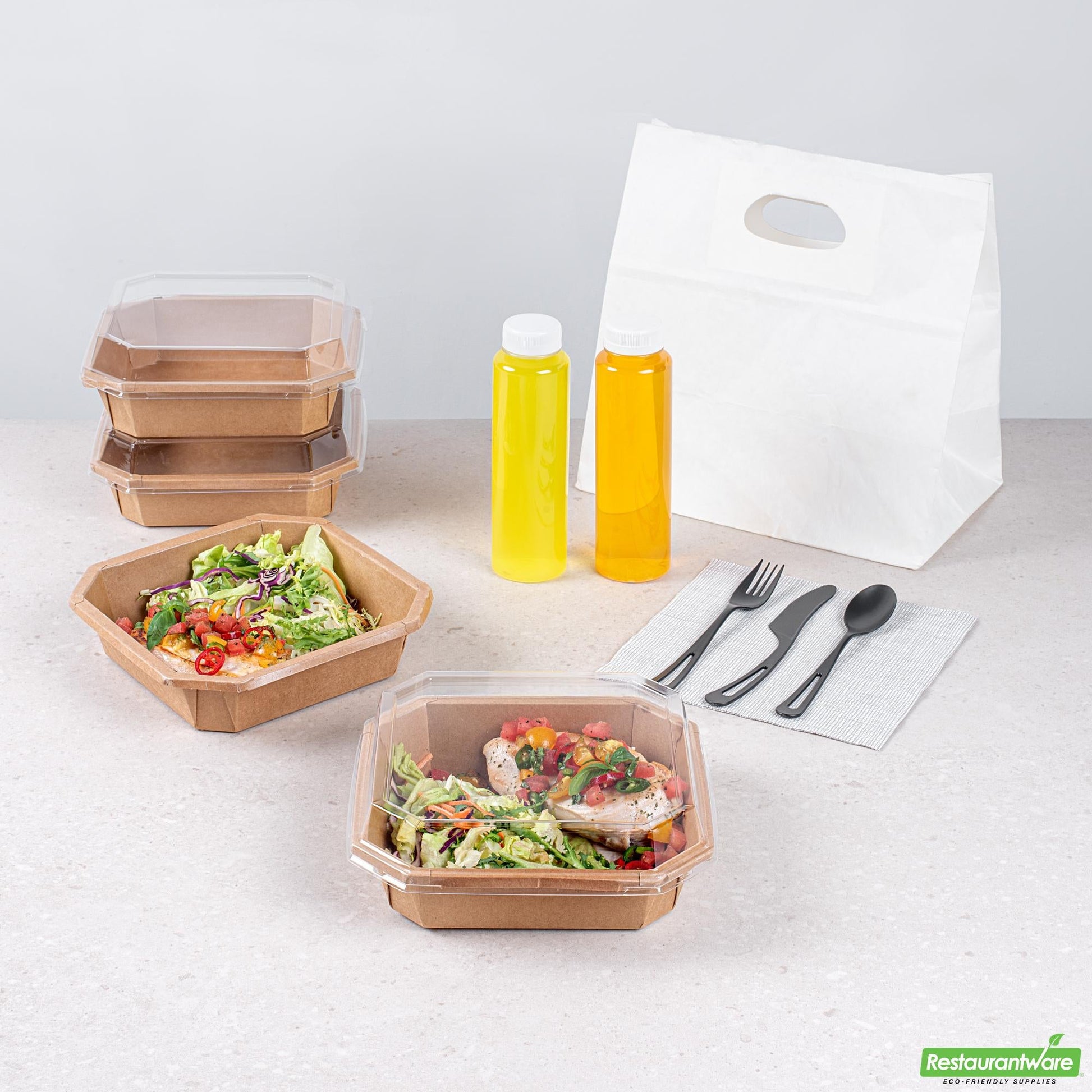 Wholesale Restaurantware Sustain Octagonal Clear Pla Plastic Dome Lid - Fits 41 Oz Container - 7 3/4" X 7 3/4" X 1 1/4"- Bulk