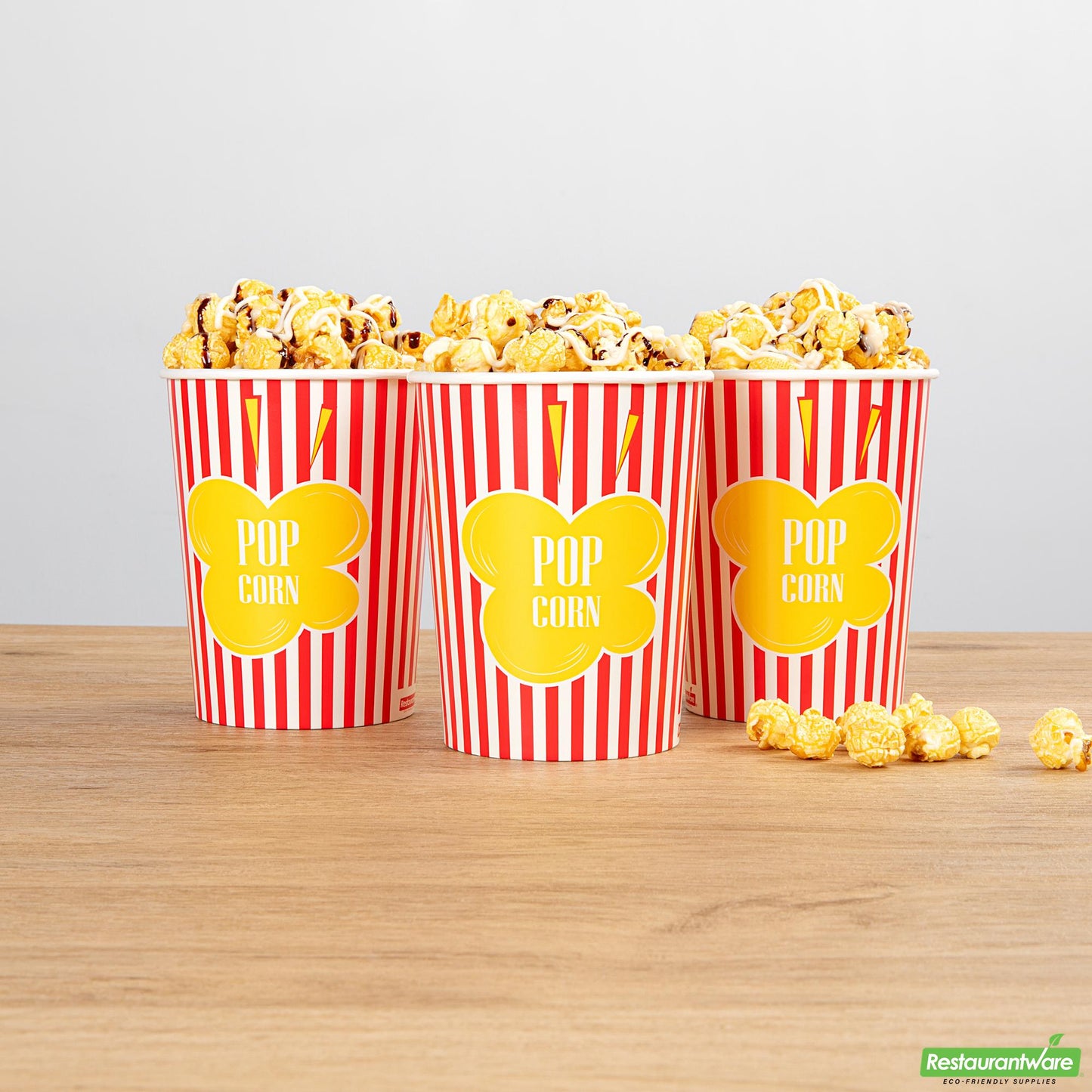 Wholesale Restaurantware 32 Oz Red Paper Popcorn Cup - 4.5" X 4.5" X 5.5"- Bulk