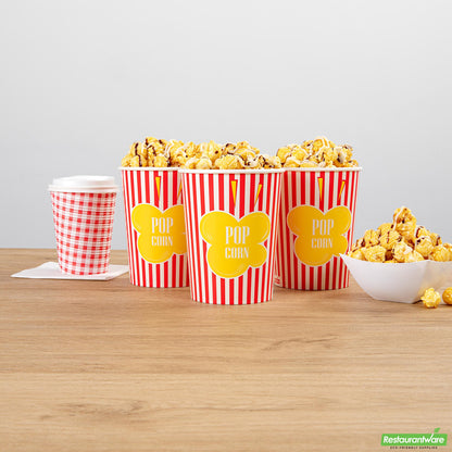 Wholesale Restaurantware 32 Oz Red Paper Popcorn Cup - 4.5" X 4.5" X 5.5"- Bulk