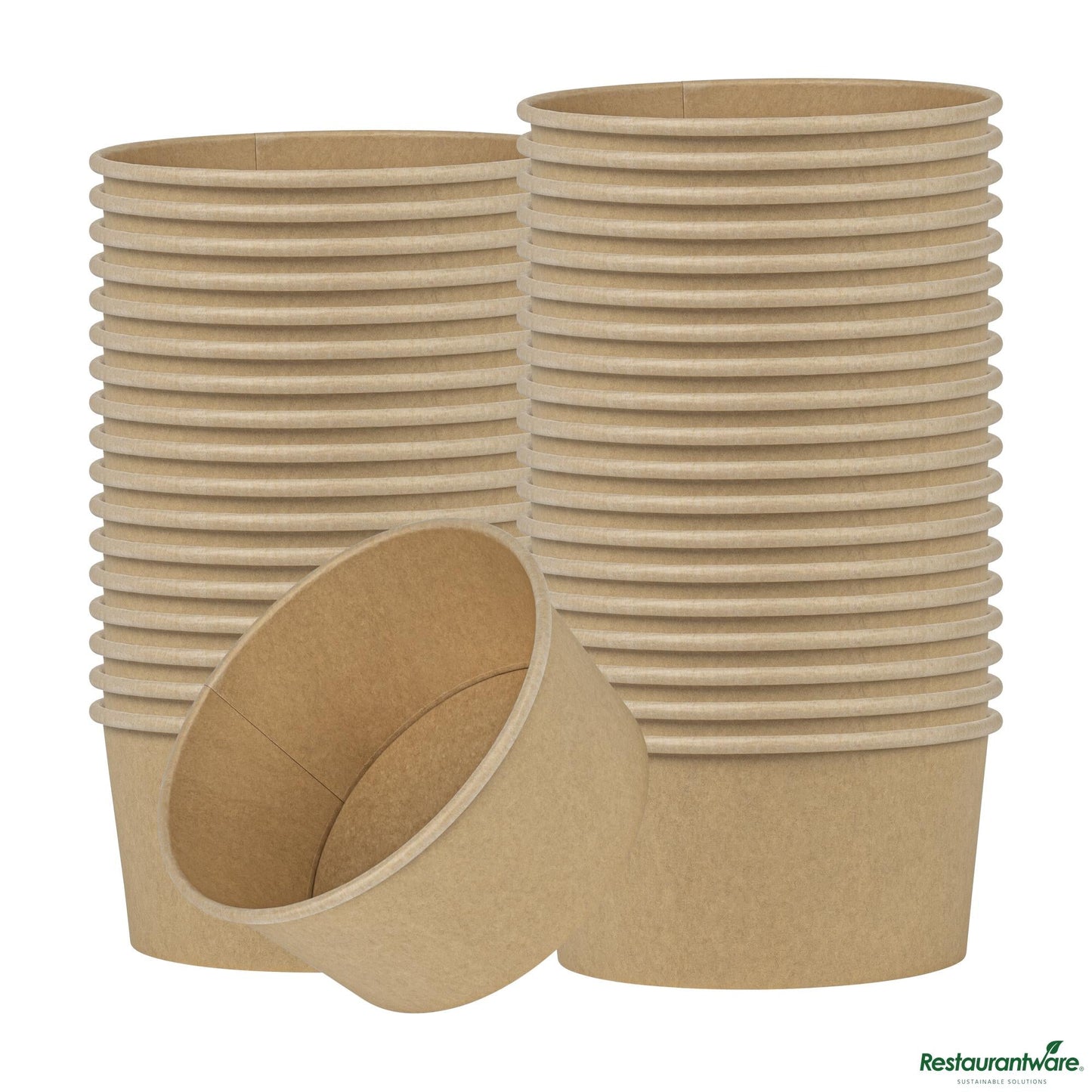 Wholesale Restaurantware 34 Oz Round Kraft Paper Take Out Container - 5.9x5.9x3"- Bulk