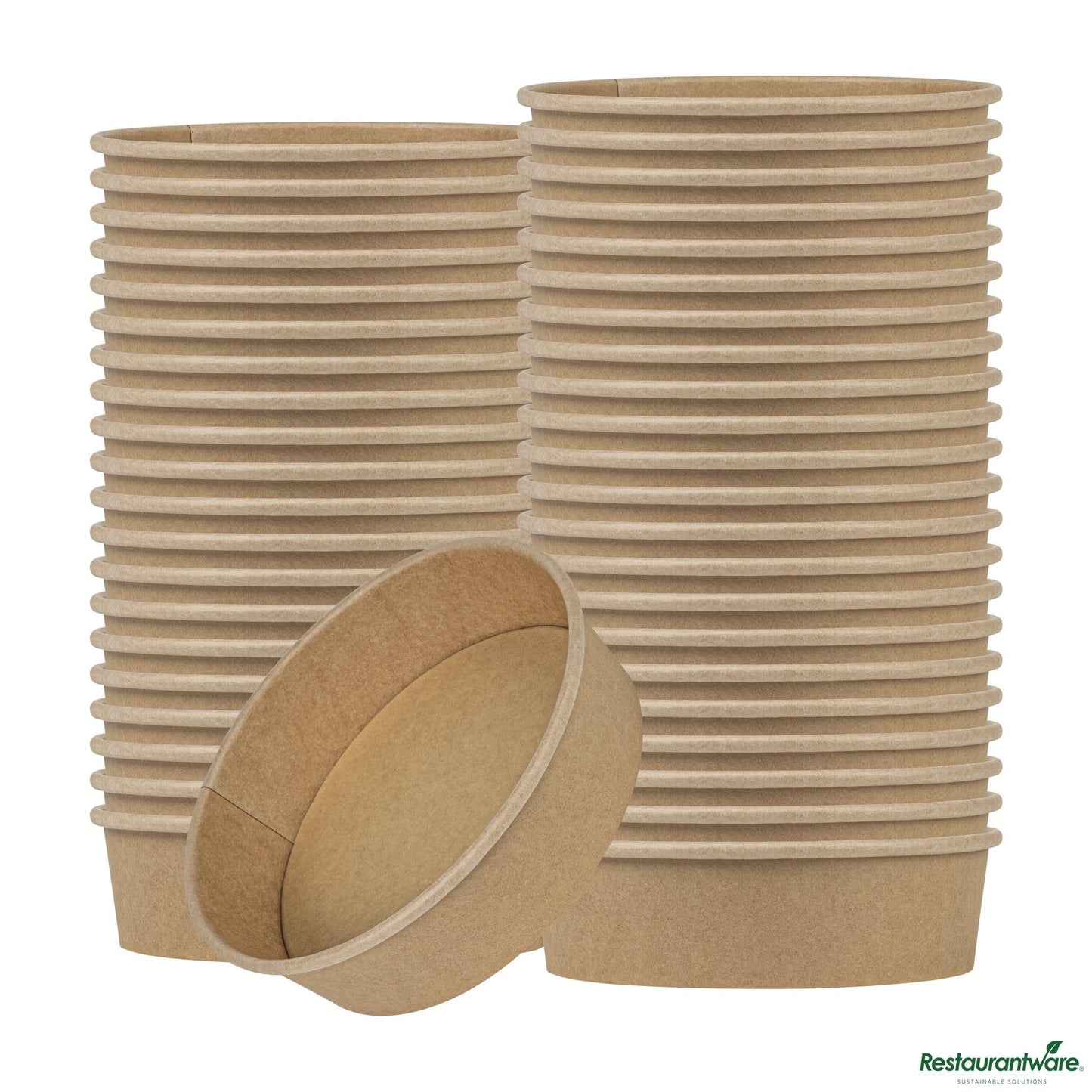 Wholesale Restaurantware 22 Oz Round Kraft Paper Take Out Container - 6.5x6.5x1.9"- Bulk