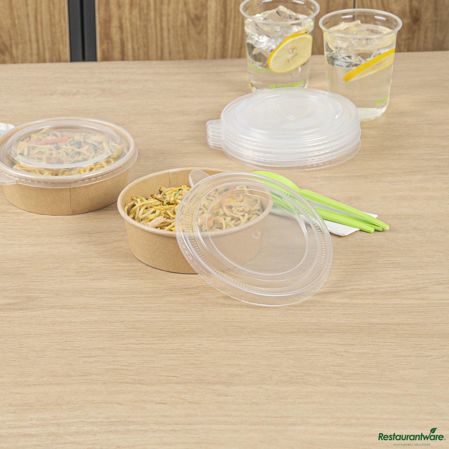 Wholesale Restaurantware Plastic Take Out Container Lid - Fits 17, 25, 33 and 34 Oz Containers - 5.9" X 5.9" X 0.2"- Bulk