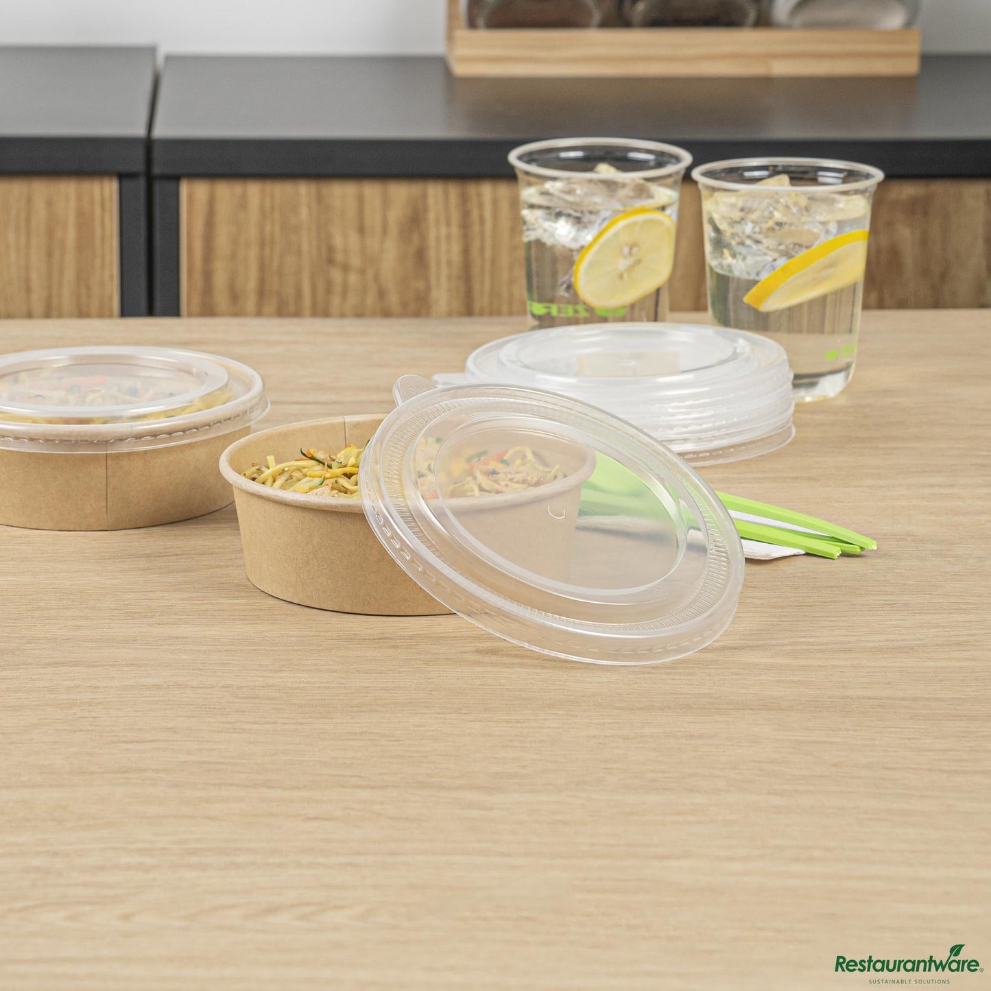 Wholesale Restaurantware Plastic Take Out Container Lid - Fits 17, 25, 33 and 34 Oz Containers - 5.9" X 5.9" X 0.2"- Bulk