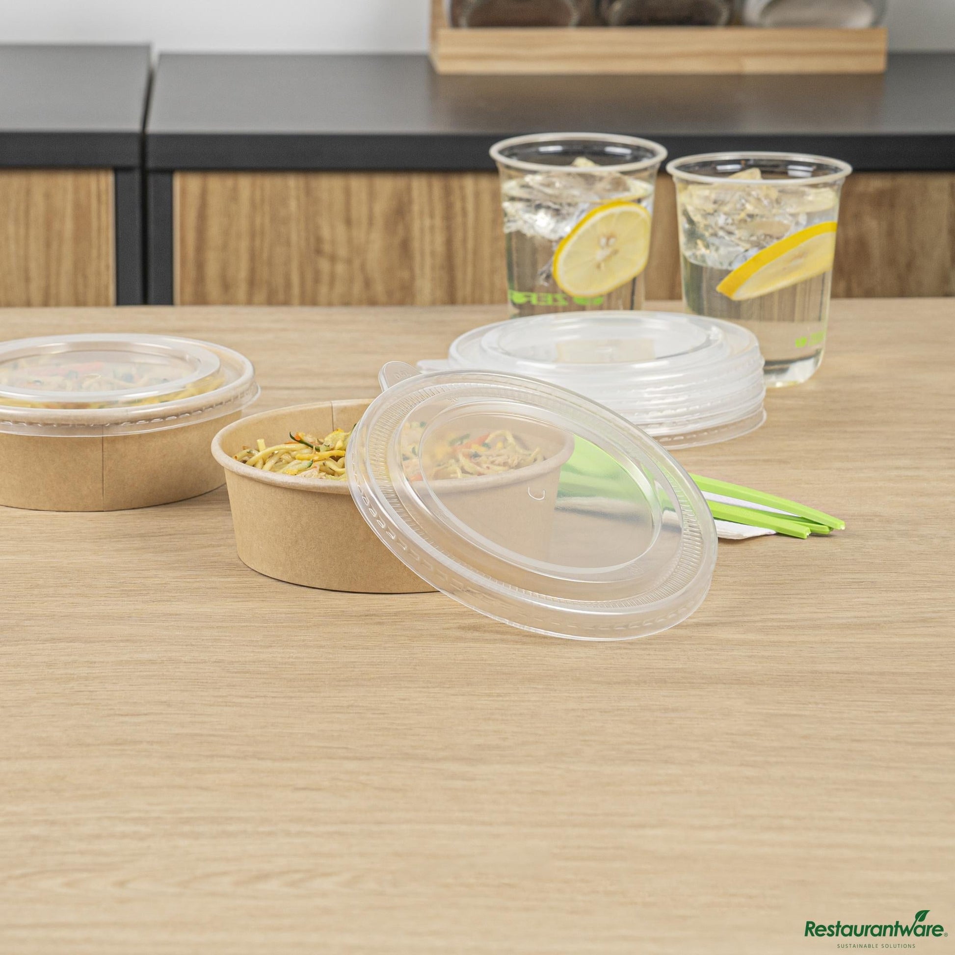 Wholesale Restaurantware Plastic Take Out Container Lid - Fits 17, 25, 33 and 34 Oz Containers - 5.9" X 5.9" X 0.2"- Bulk