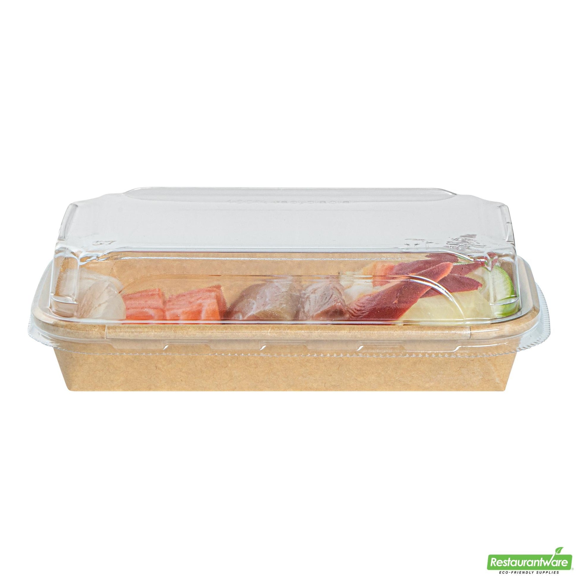 Wholesale Restaurantware Clear Pet Plastic Lid - Fits 6 Oz Sushi Container - 6.4" X 3.7" X 1.2"- Bulk