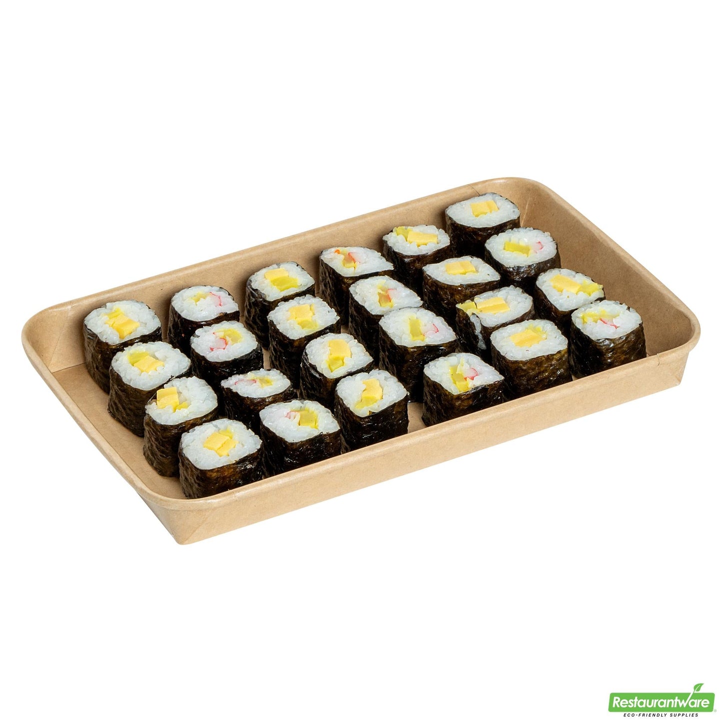 Wholesale Restaurantware 20 Oz Rectangle Kraft Paper Sushi Container - 9.5" X 6" X 0.9"- Bulk