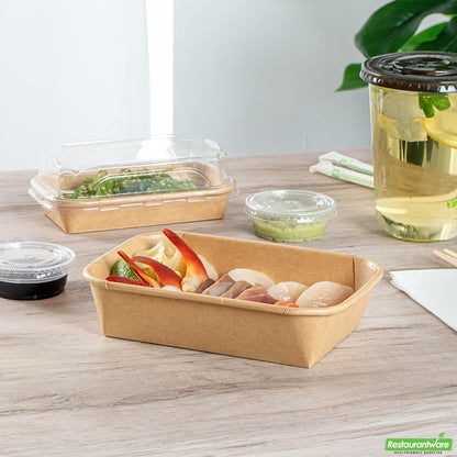 Wholesale Restaurantware 17 Oz Rectangle Kraft Paper Sushi Container - 6.6" X 4.6" X 1.5"- Bulk