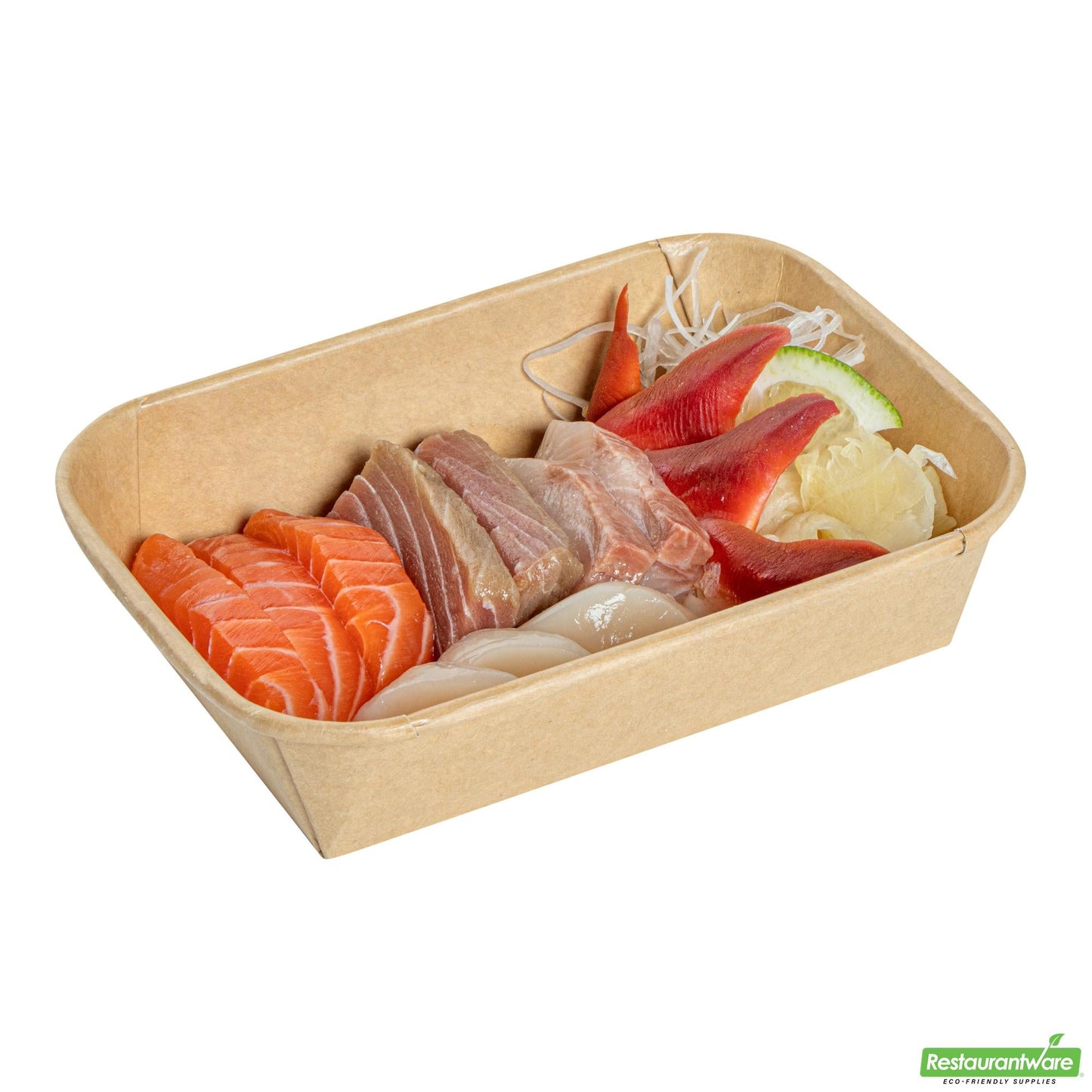 Wholesale Restaurantware 17 Oz Rectangle Kraft Paper Sushi Container - 6.6" X 4.6" X 1.5"- Bulk