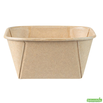 Wholesale Restaurantware 22 Oz Square Kraft Paper Sushi Container - 5.1" X 5.1" X 2.3"- Bulk