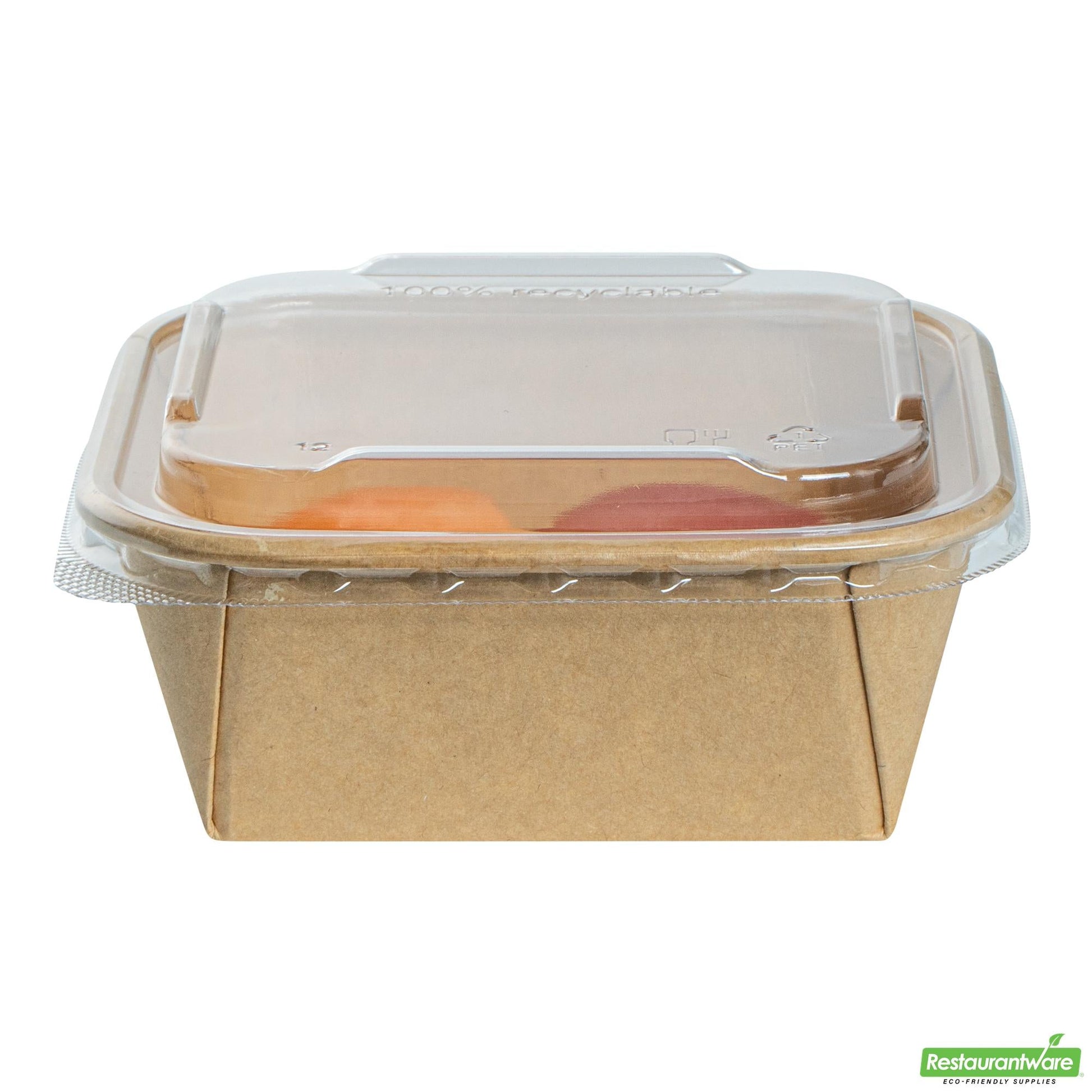 Wholesale Restaurantware Clear Pet Plastic Lid - Fits 17 and 22 Oz Sushi Containers- Bulk