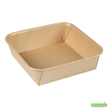 Wholesale Restaurantware 34 Oz Square Kraft Paper Sushi Container - 6.9" X 6.9" X 1.9"- Bulk