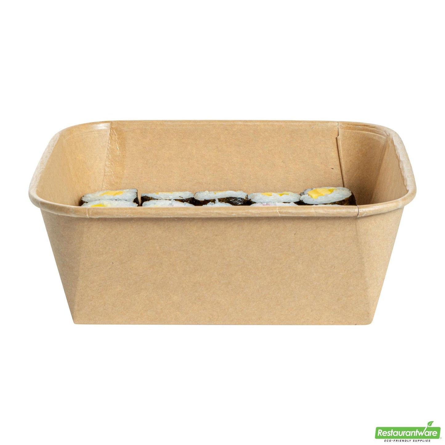 Wholesale Restaurantware 45 Oz Square Kraft Paper Sushi Container - 6.9" X 6.9" X 2.3"- Bulk