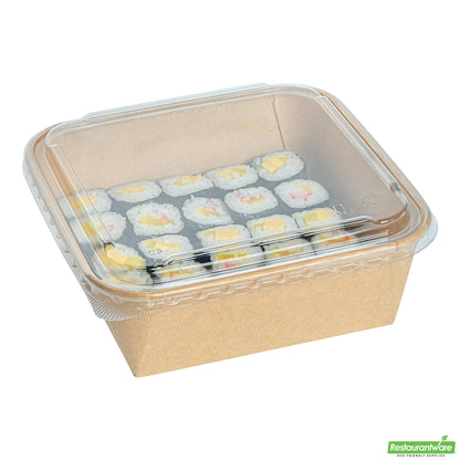 Wholesale Restaurantware Clear Pet Plastic Lid - Fits 34 and 45 Oz Sushi Containers- Bulk