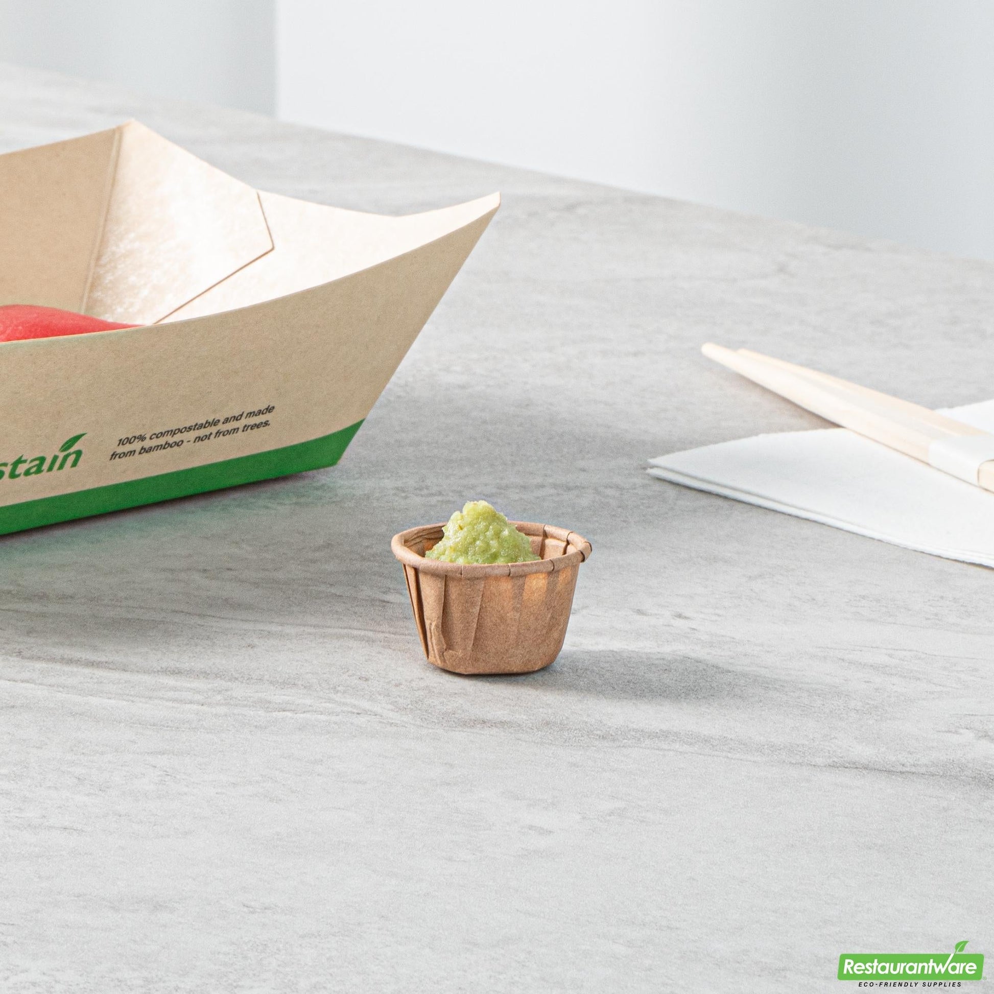 Wholesale Restaurantware Sustain 0.5 Oz Kraft Paper Portion Cup - Compostable - 100 Count Box- Bulk