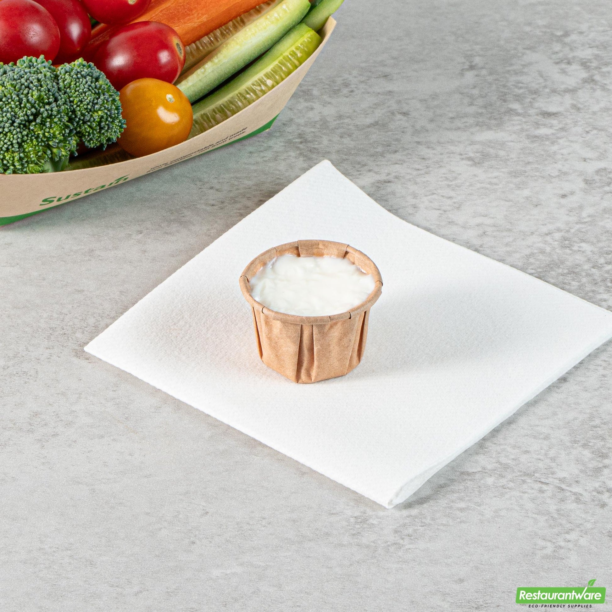 Wholesale Restaurantware Sustain 1 Oz Kraft Paper Portion Cup - Compostable - 100 Count Box- Bulk