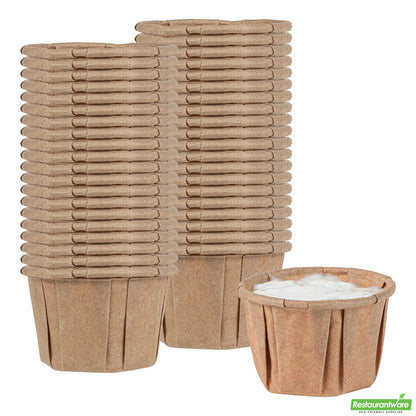 Wholesale Restaurantware Sustain 1 Oz Kraft Paper Portion Cup - Compostable - 100 Count Box- Bulk